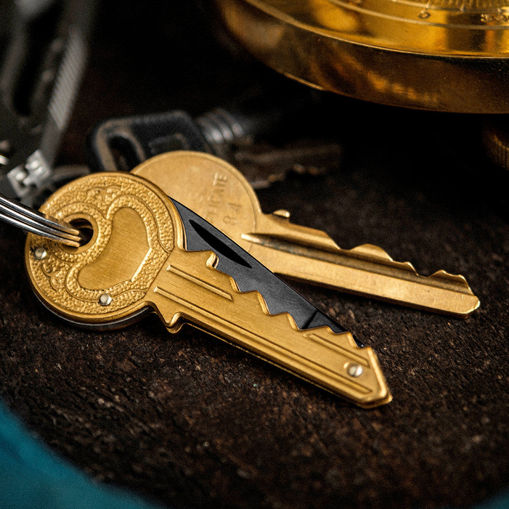 Key Knife with Black Titanium Blade