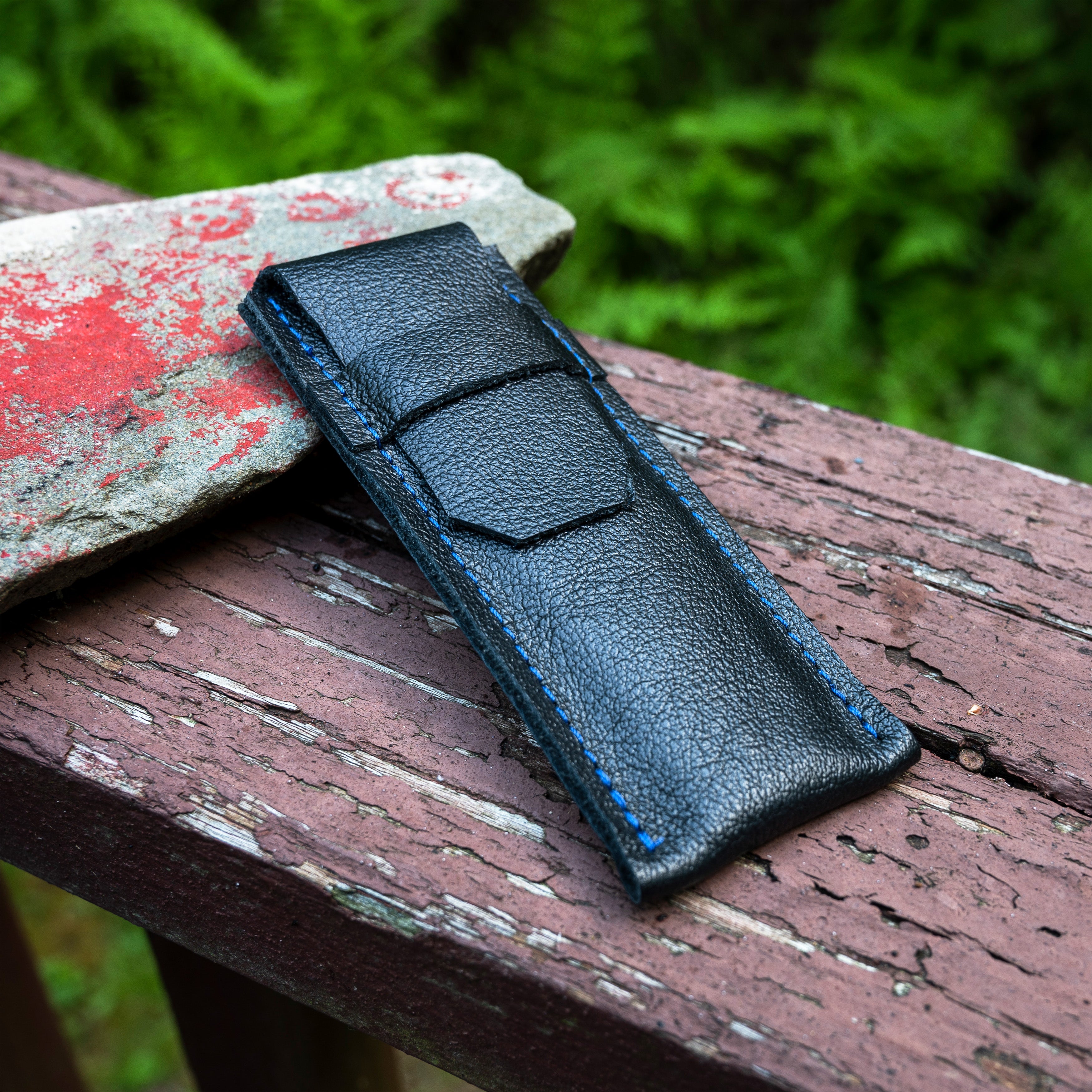 Blue Douk Douk Knife with Leather Sheath