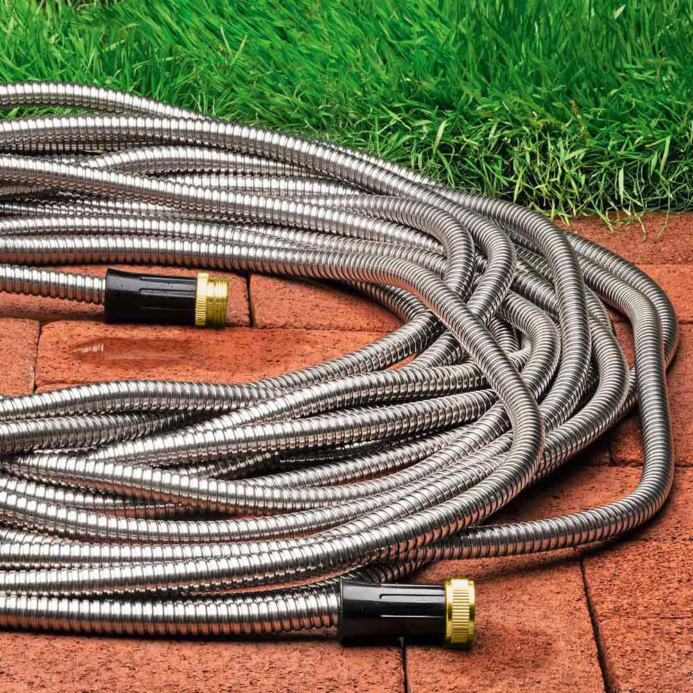 Metal Garden Hose 100 ft - Stainless Steel Garden Hose Leak-Proof