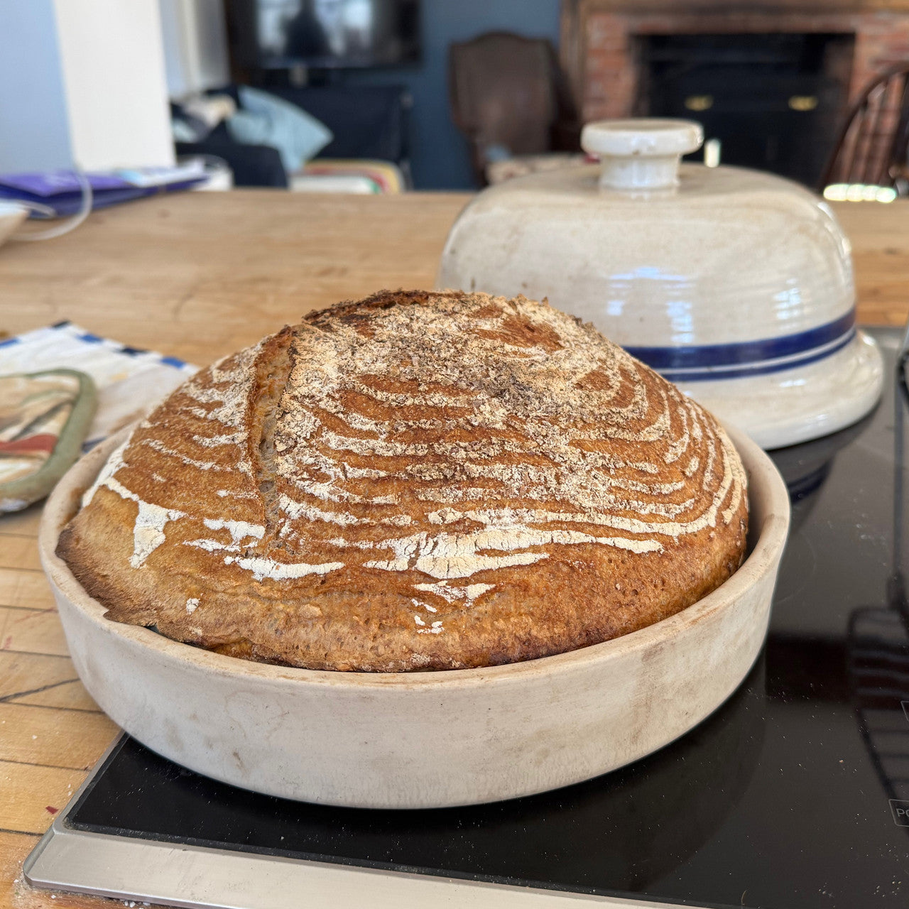 USA Made Stoneware Bread-Baking Cloche