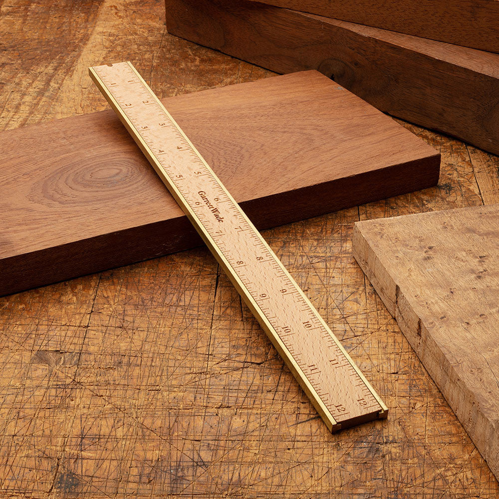 12" Brass bound Wood Rule