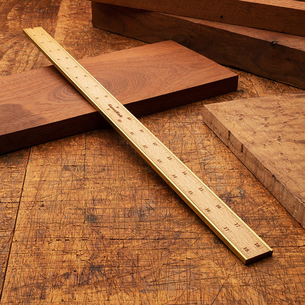 18" Brass Bound Wood Rule