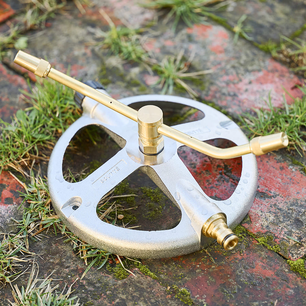 French Steel & Brass Rotating Garden Sprinkler