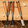 Japanese chisels - lightweight, carbon steel, Japanese red oak handle