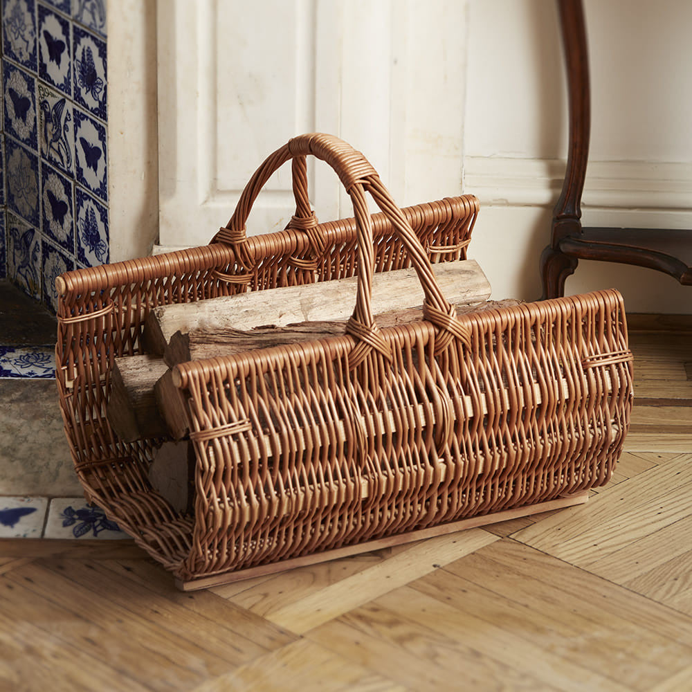 Handwoven Wicker Fireplace Basket