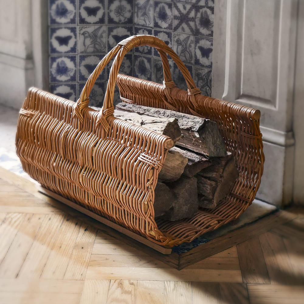Handwoven Wicker Fireplace Basket