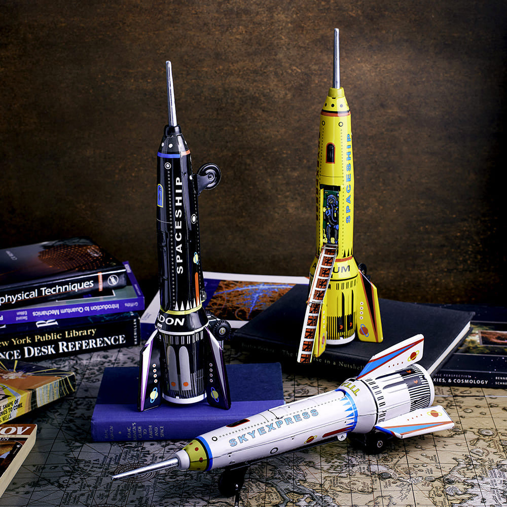 Retro Tin Rocket - Black