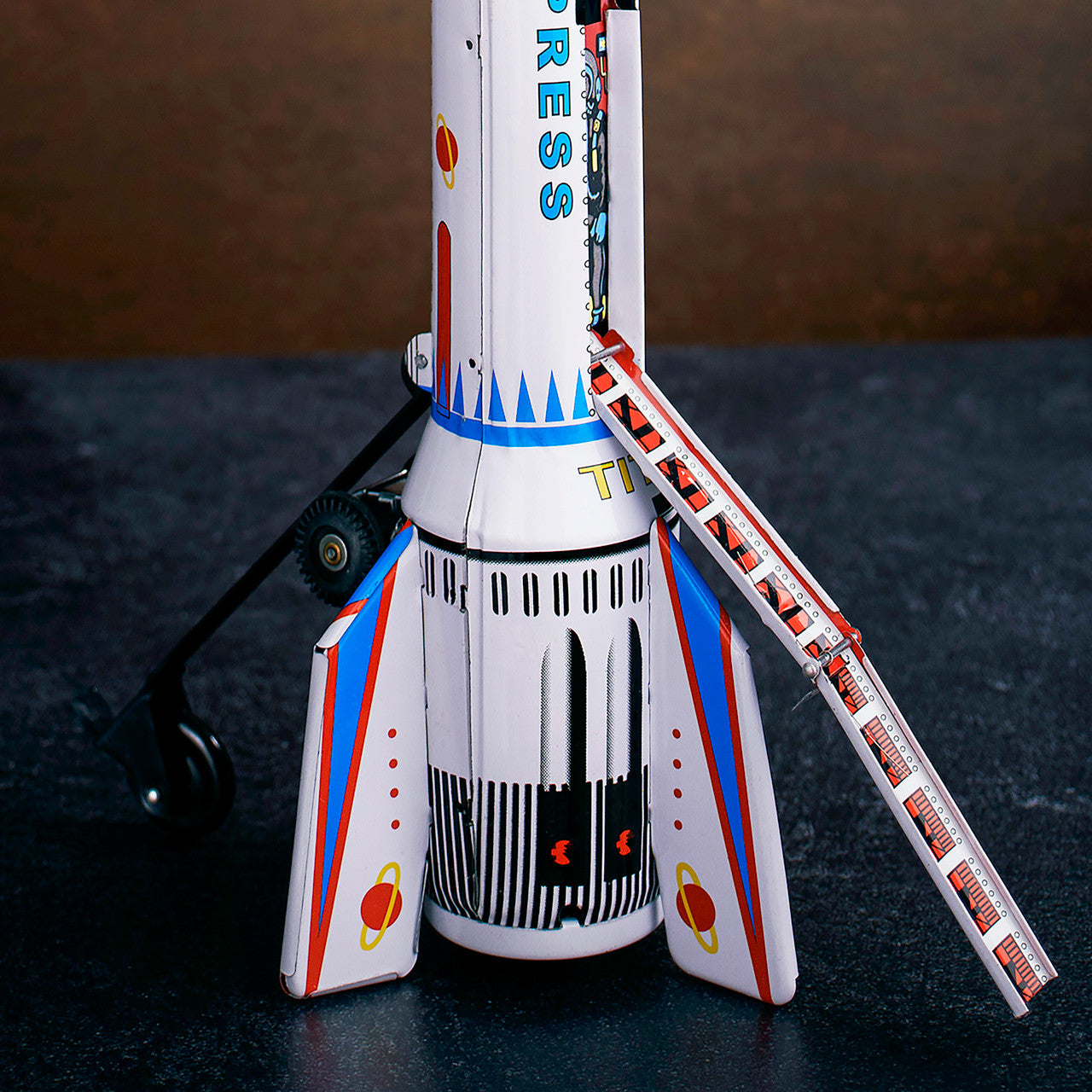Retro Tin Rocket - White