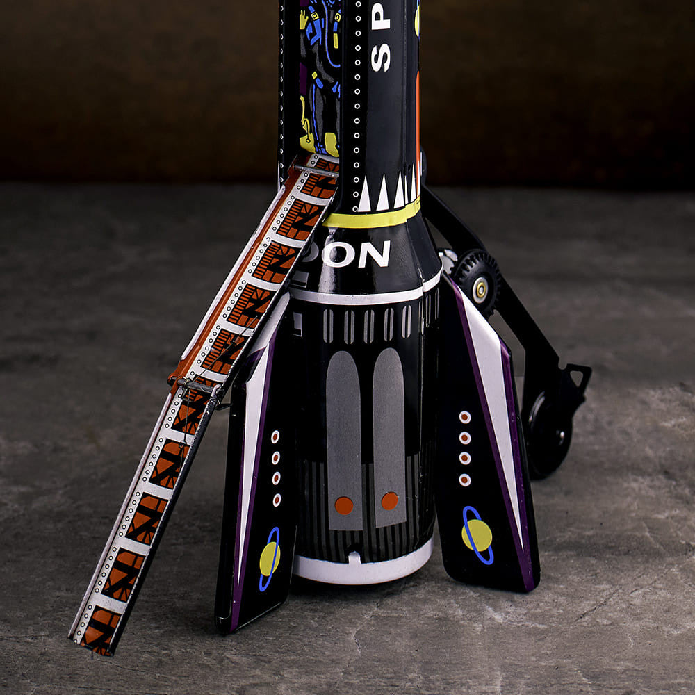 Retro Tin Rocket - Black