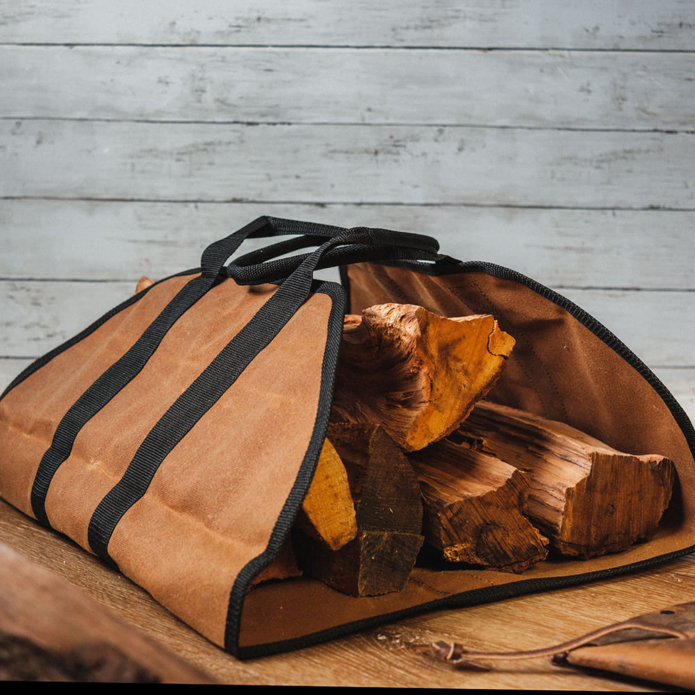Premium Waxed Canvas Log Carrier