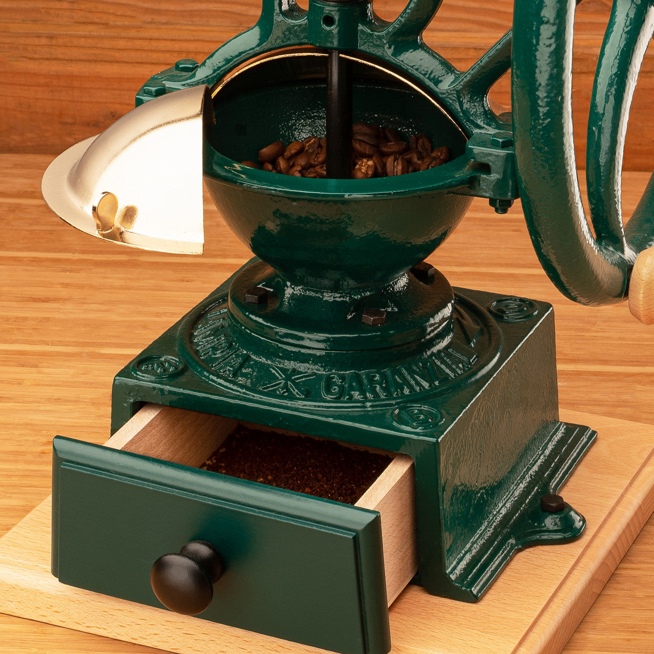 Large Italian Coffee Grinder - Green