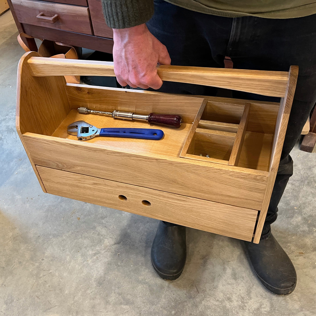 Old World Oak Tool Carrier