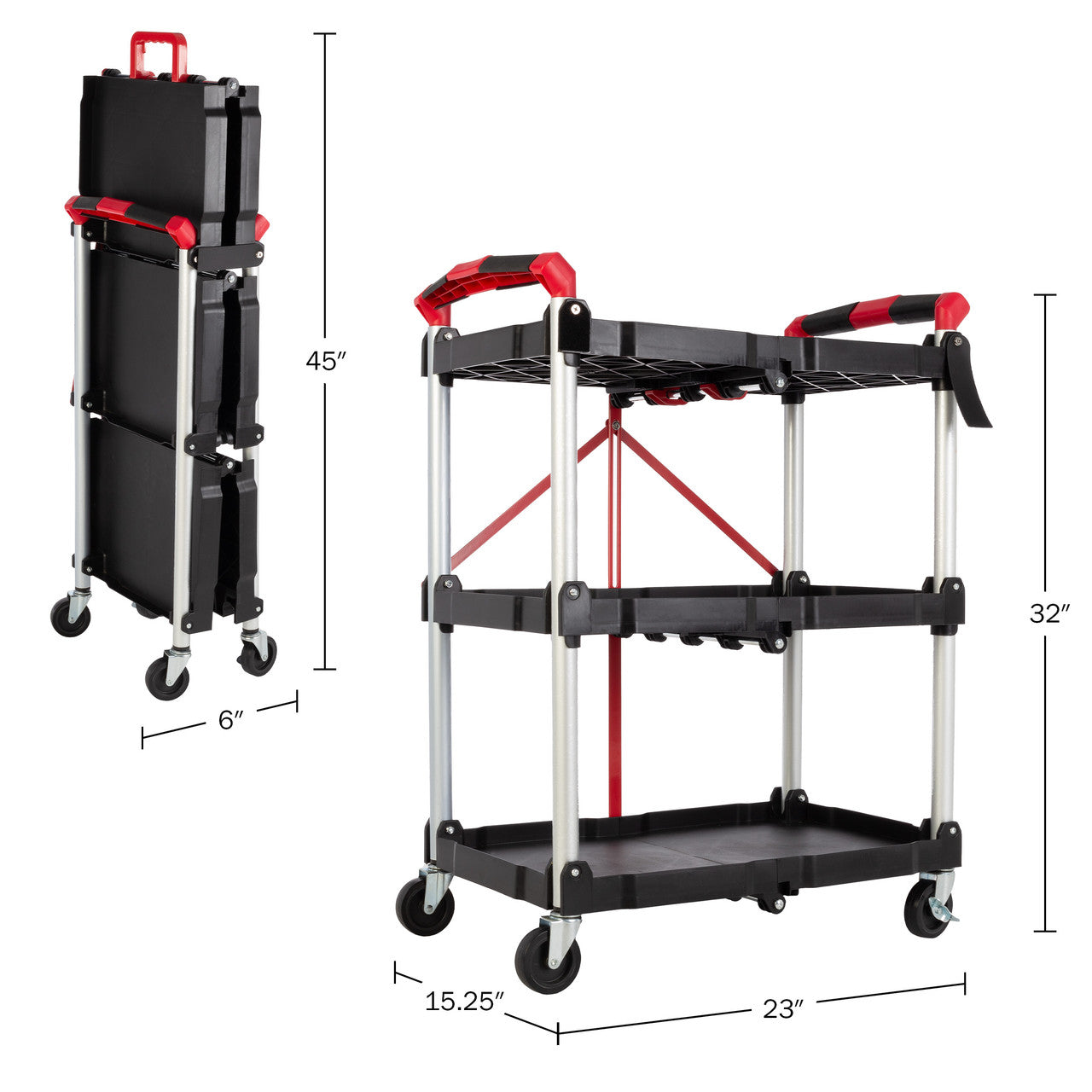 Folding Cart (50lb Capacity Per Shelf)