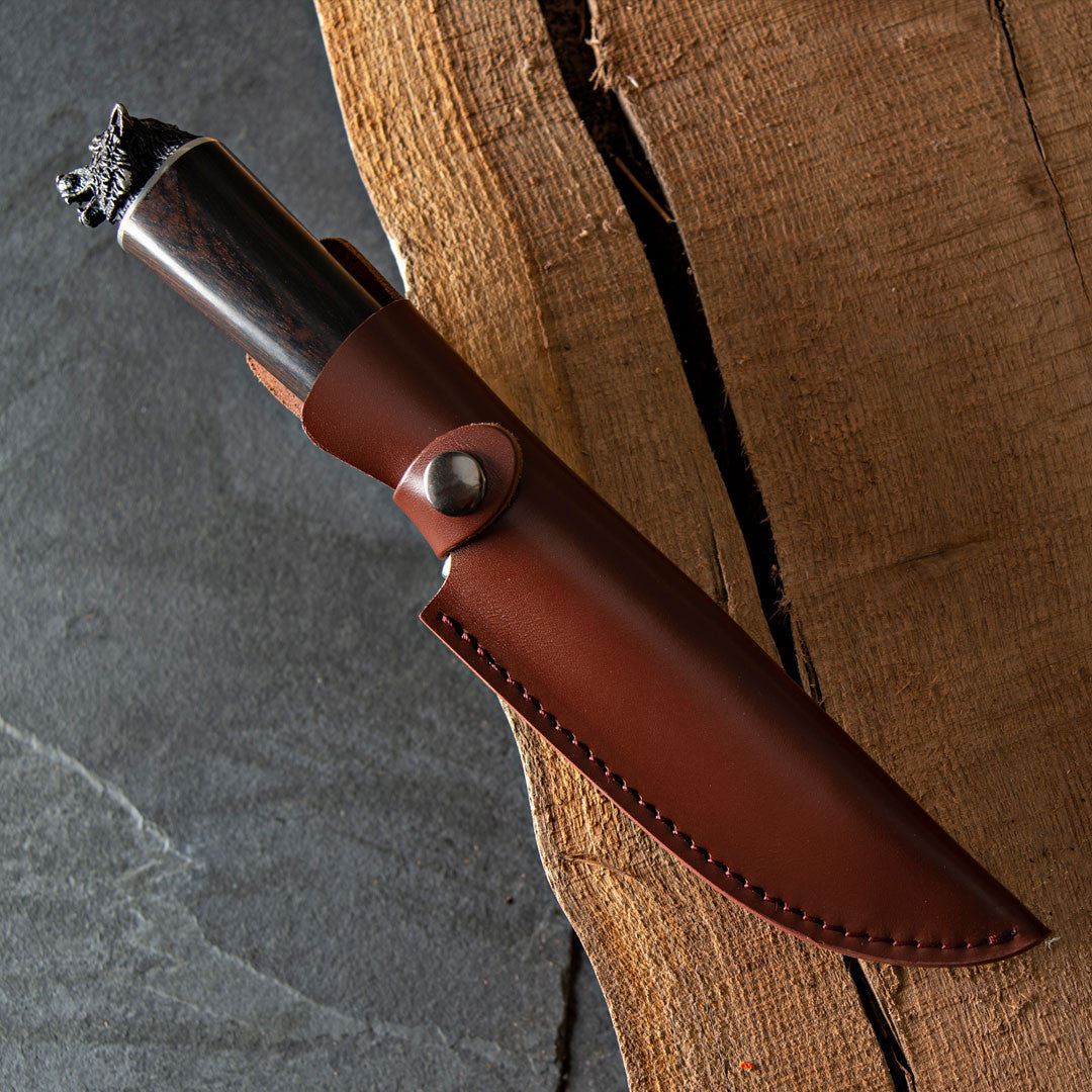Wolf-Pommel Hunting Knife