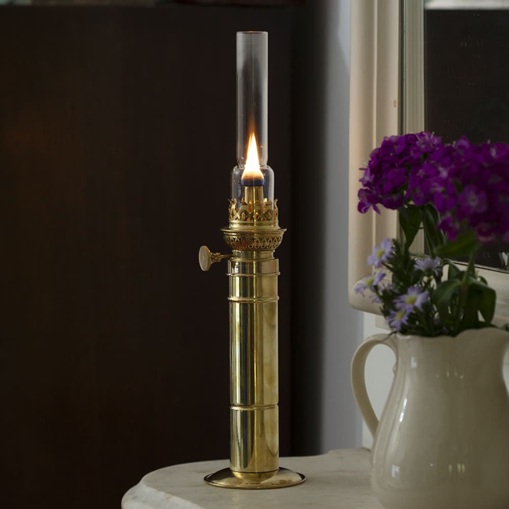 Brass Column Oil Lamp
