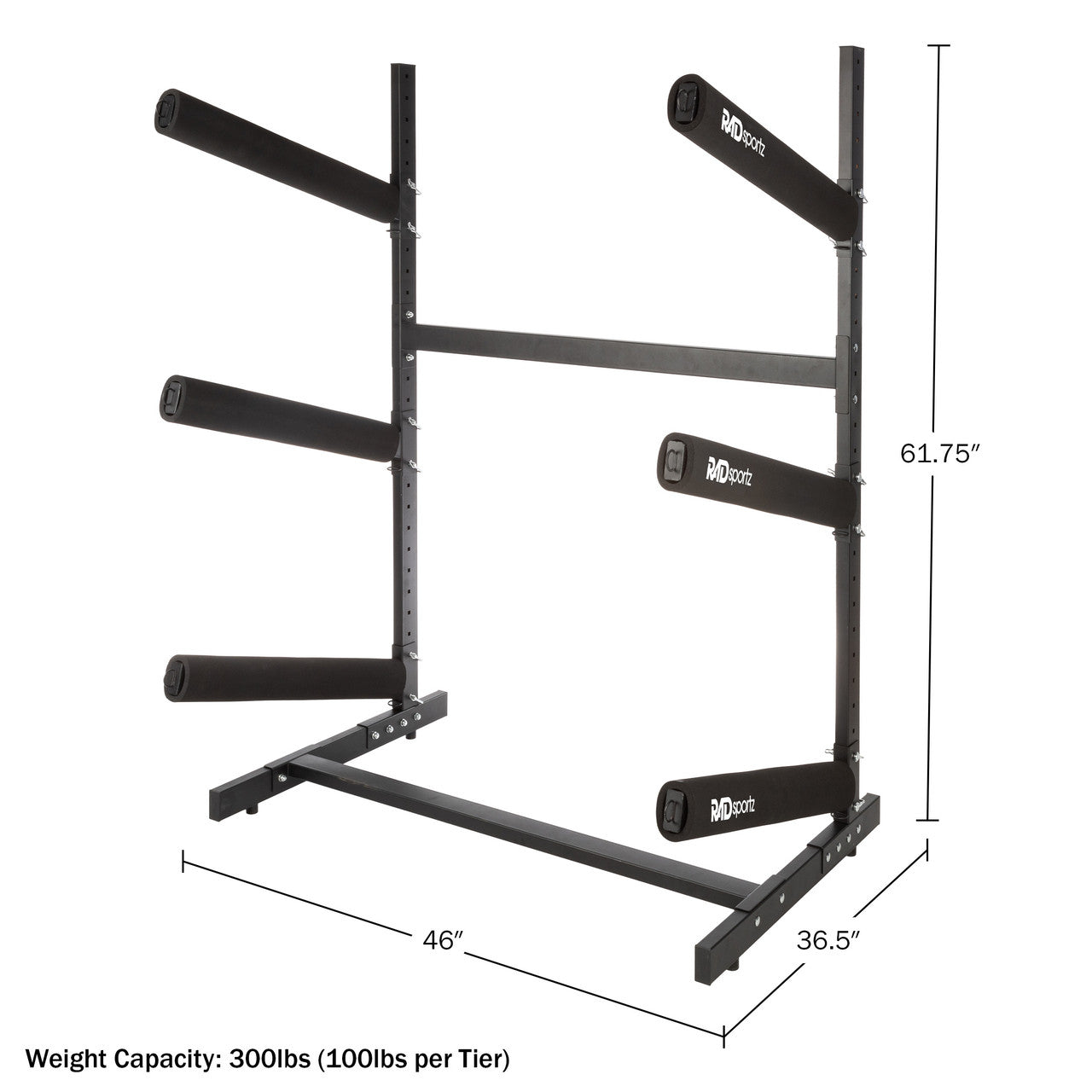 Freestanding Outdoor 3-Level Kayak and Canoe Rack