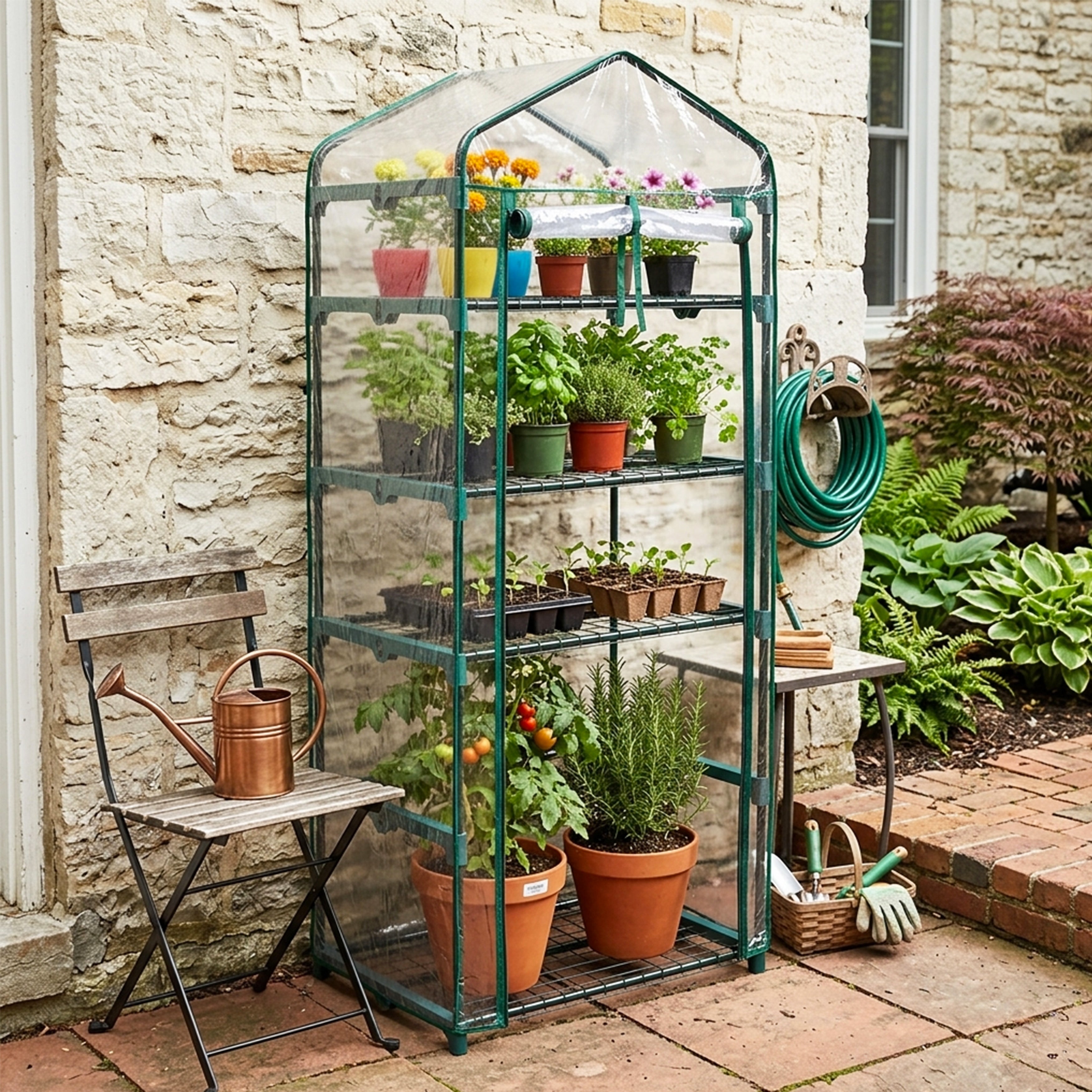 Pure Garden 4-Tier Mini Greenhouse | Garrett Wade