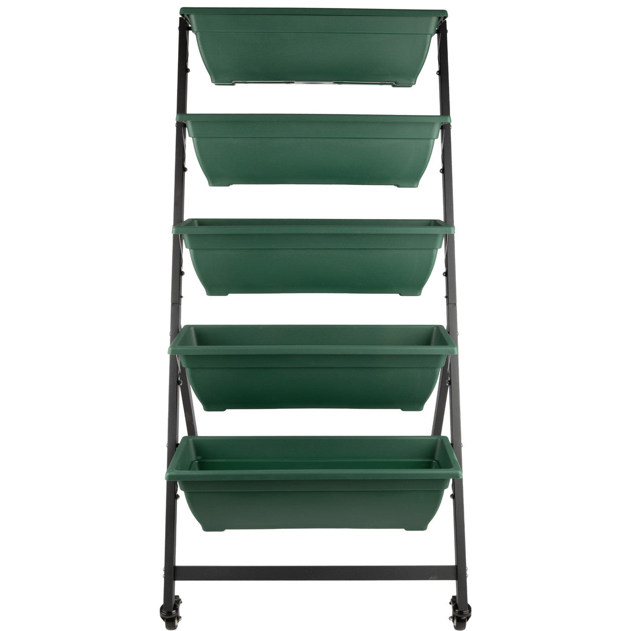 5-Tier Vertical Planter with Wheels - Hunter Green