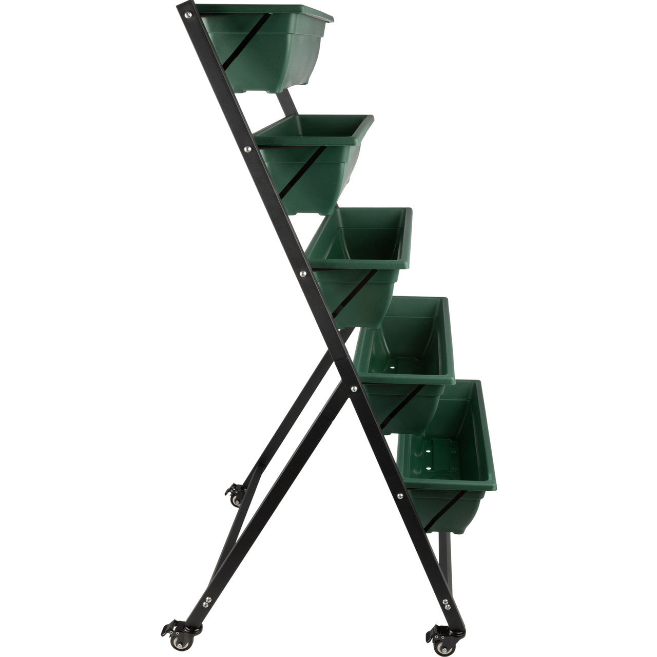 5-Tier Vertical Planter with Wheels - Hunter Green