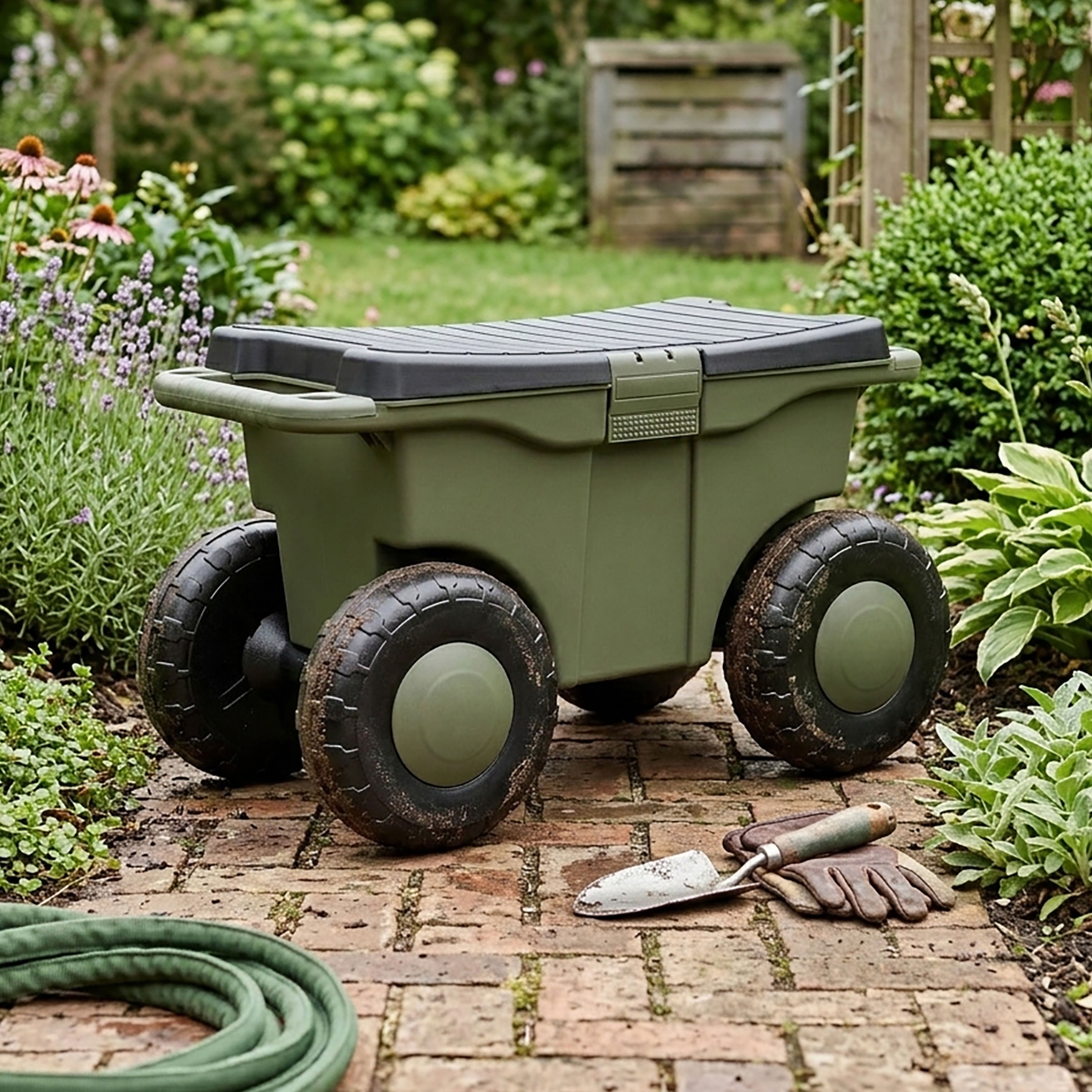 Rolling Garden Cart & Seat