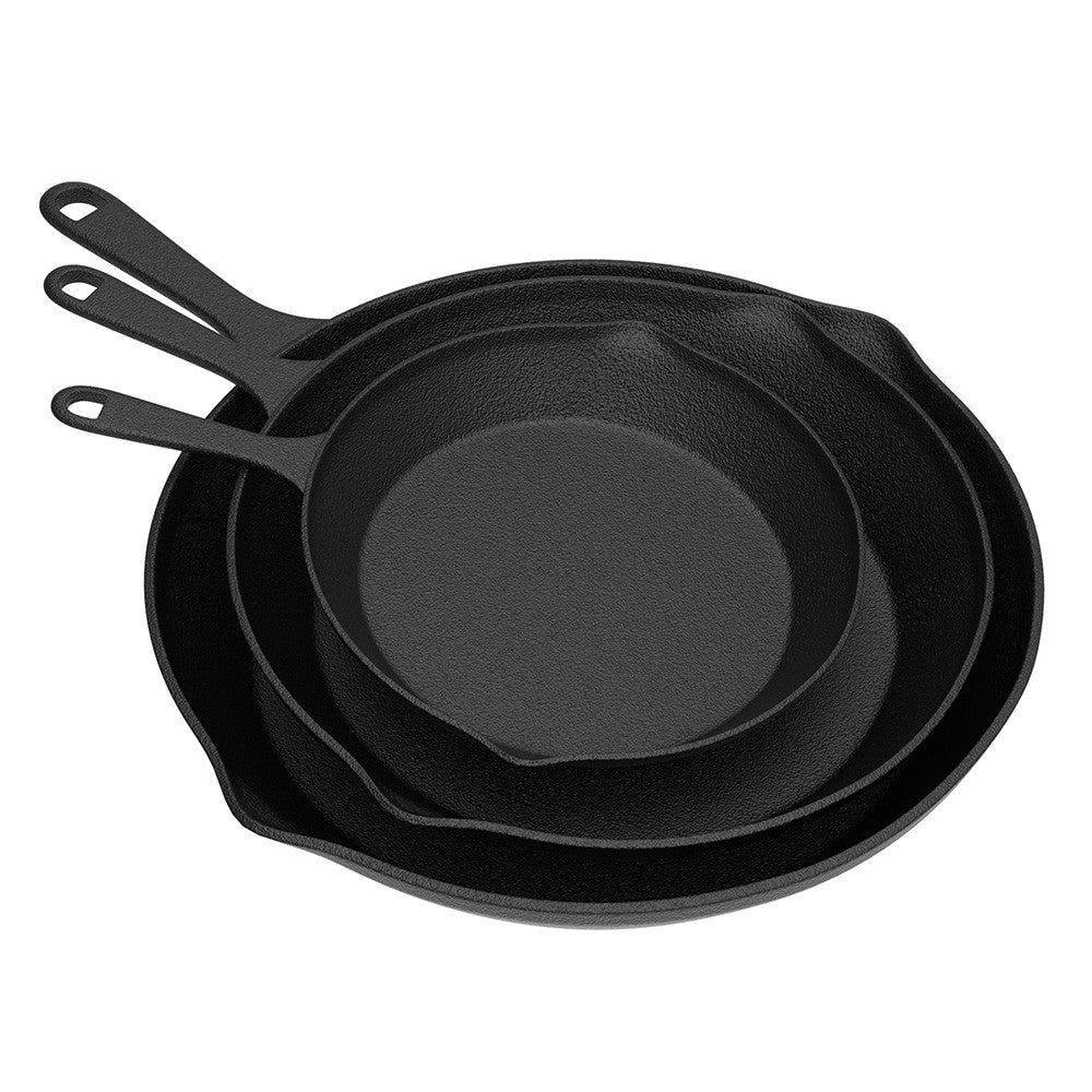 Set of 3 Workhorse Cast Iron Skillets