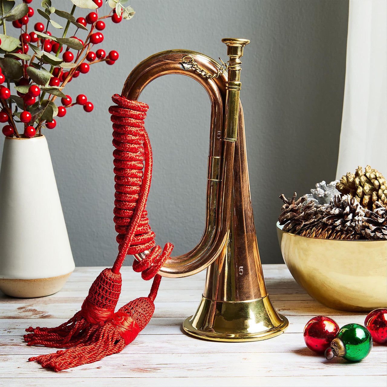 Brass and Copper Bugle Signal Horn