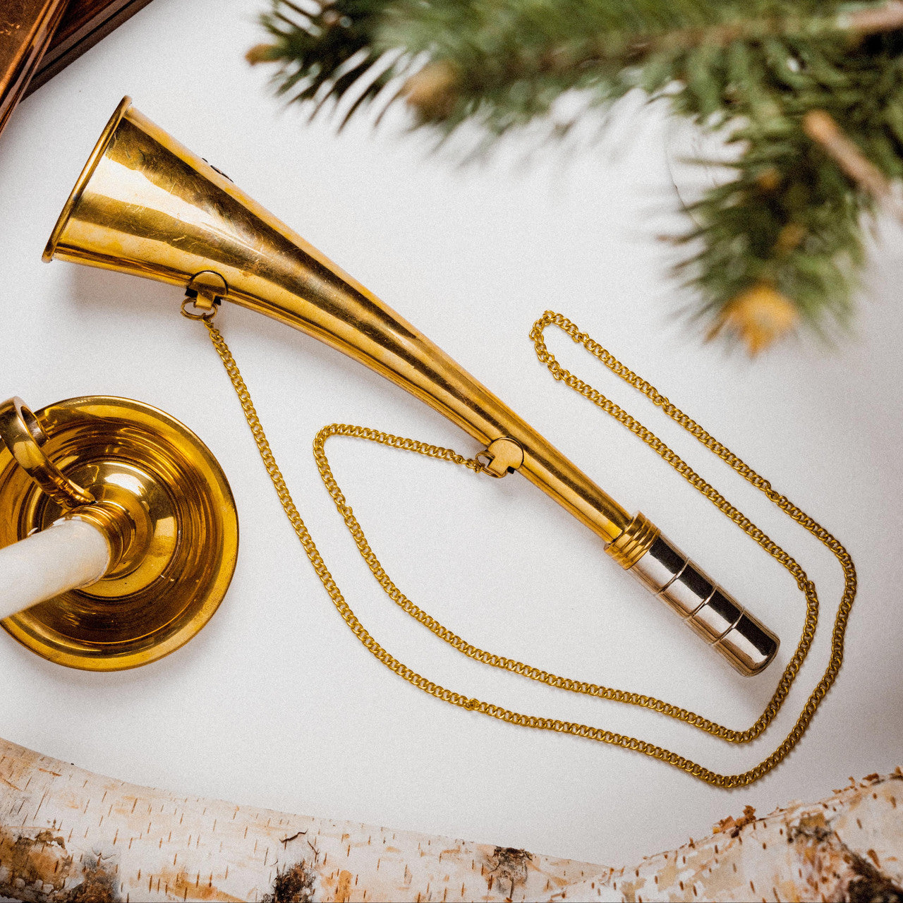 Brass & Silver Hunting Horn