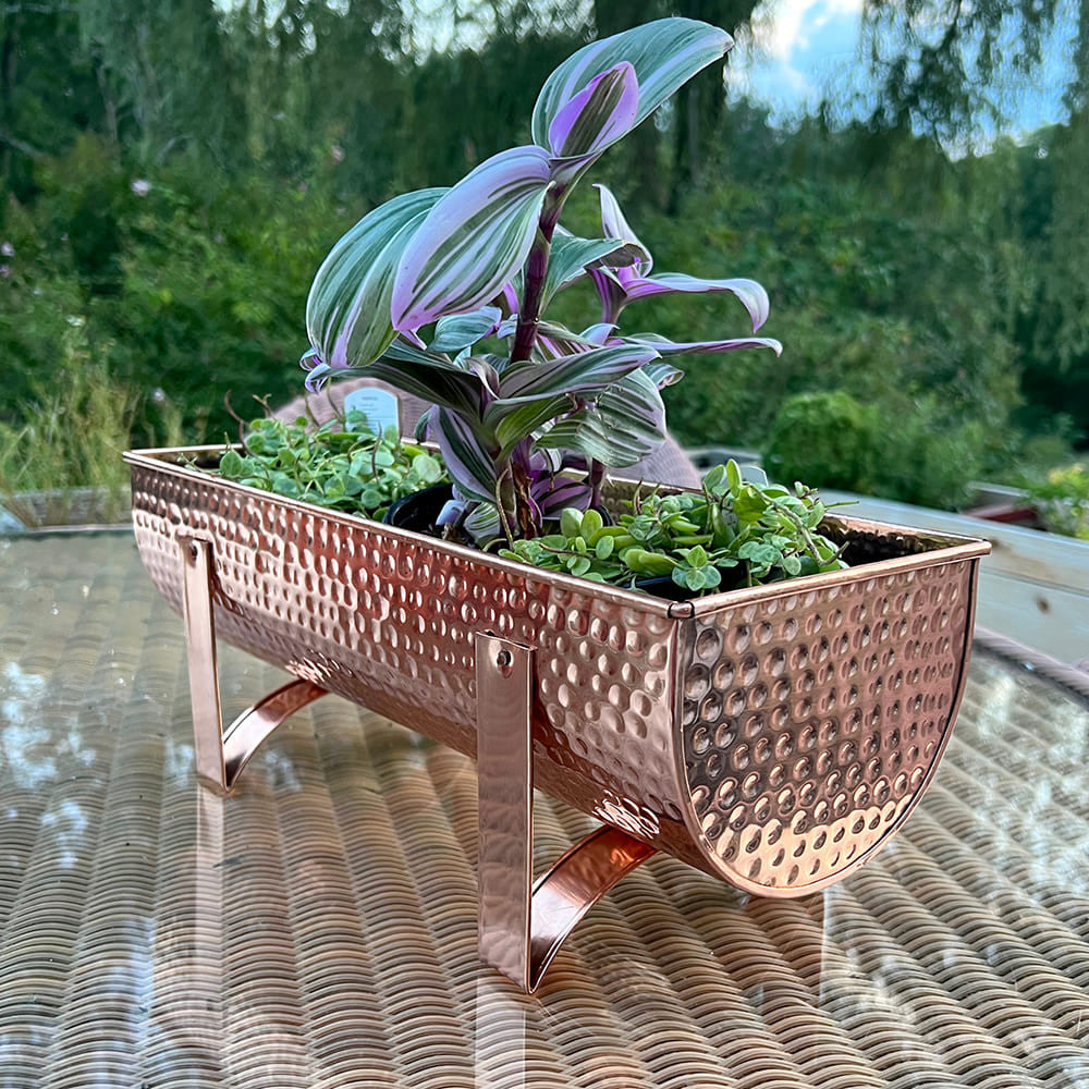 Small Solid Copper Window Planter