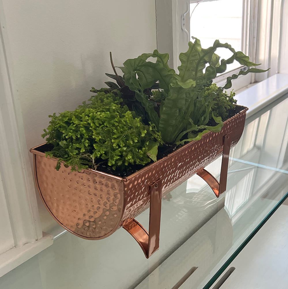 Small Solid Copper Window Planter