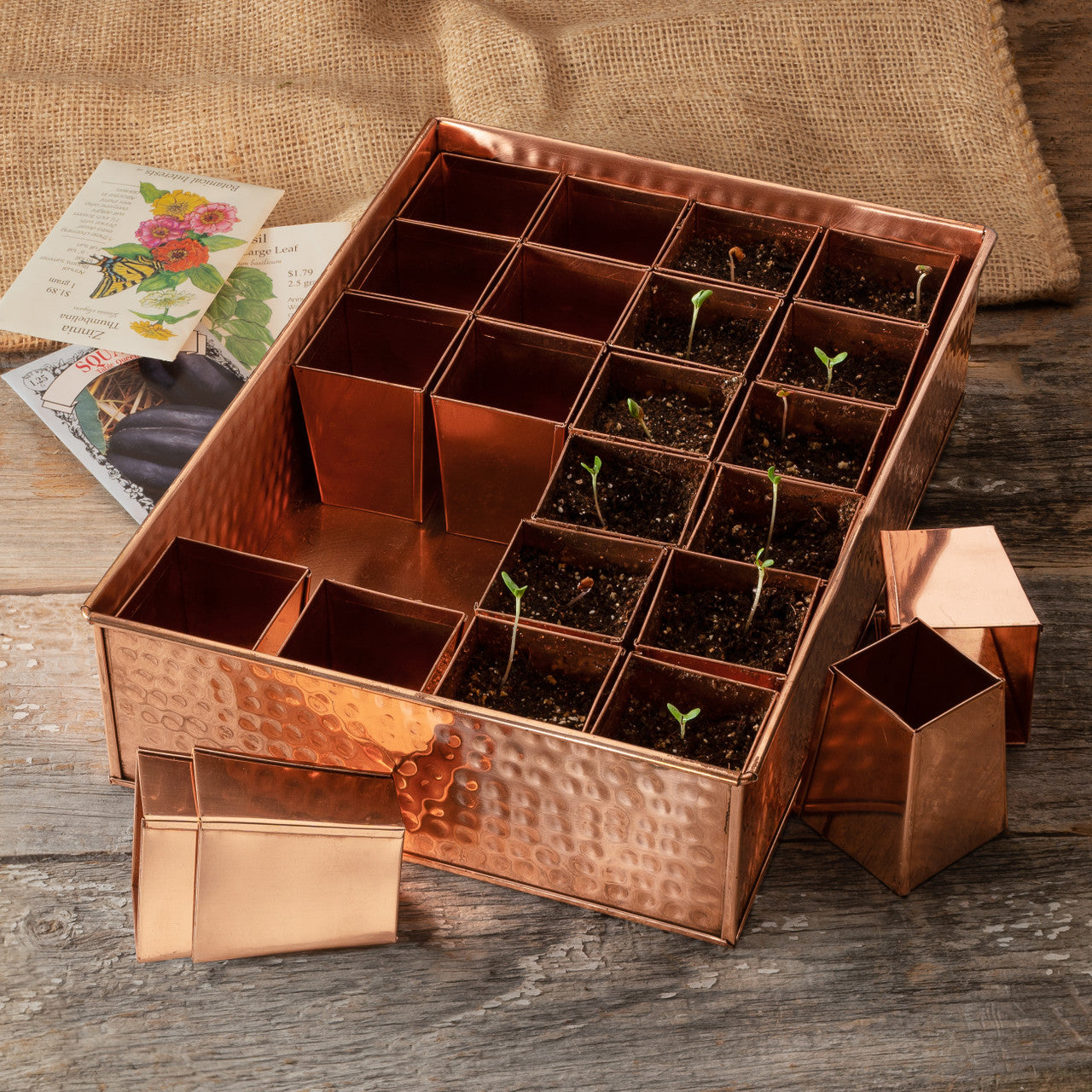 seed planting boxes Copper Seed Starting Tray