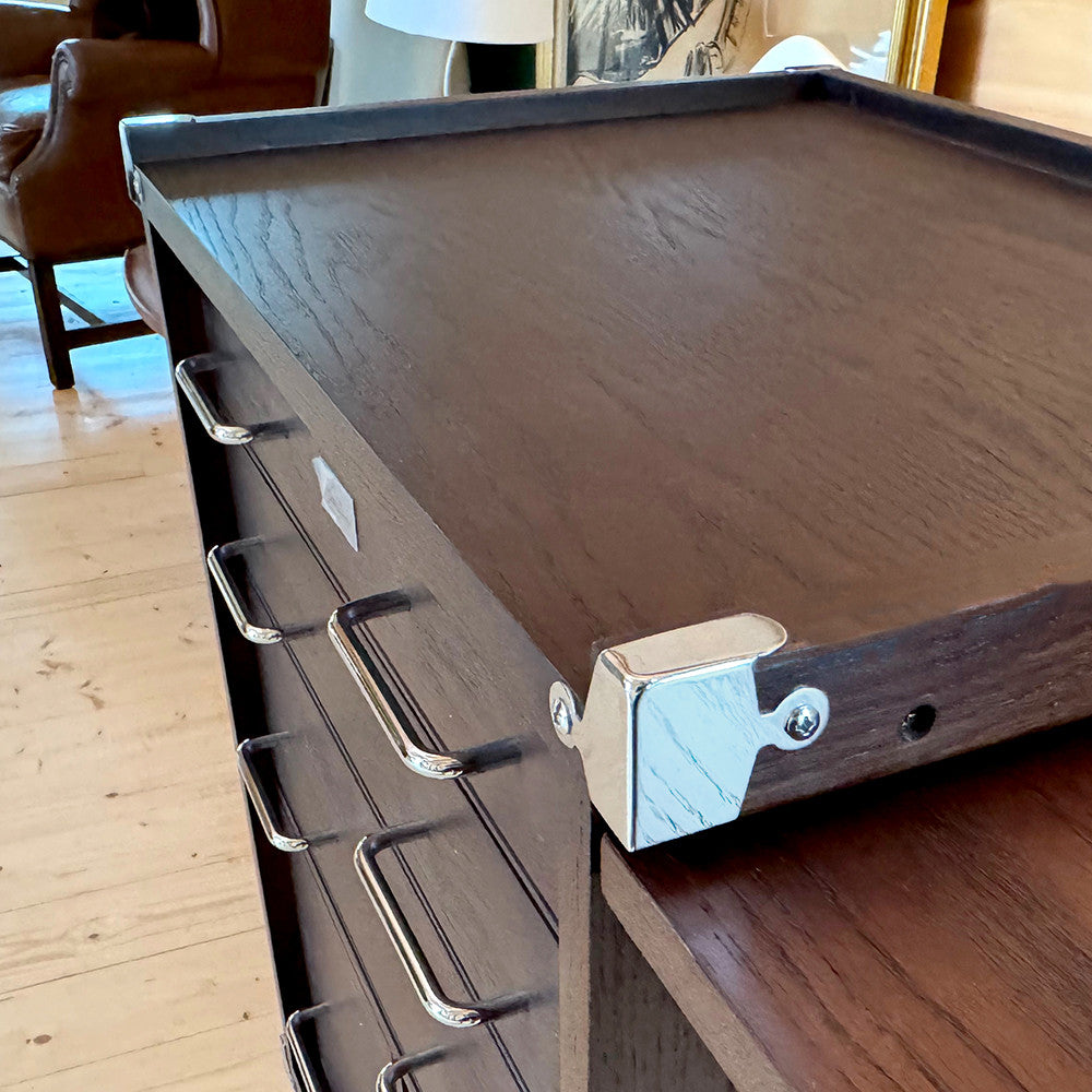 Gerstner International Dark Oak Rolling Cabinet