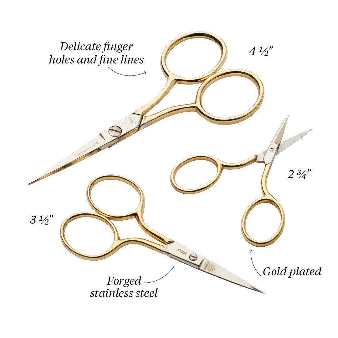 Set of Three Classic Embroidery Scissors