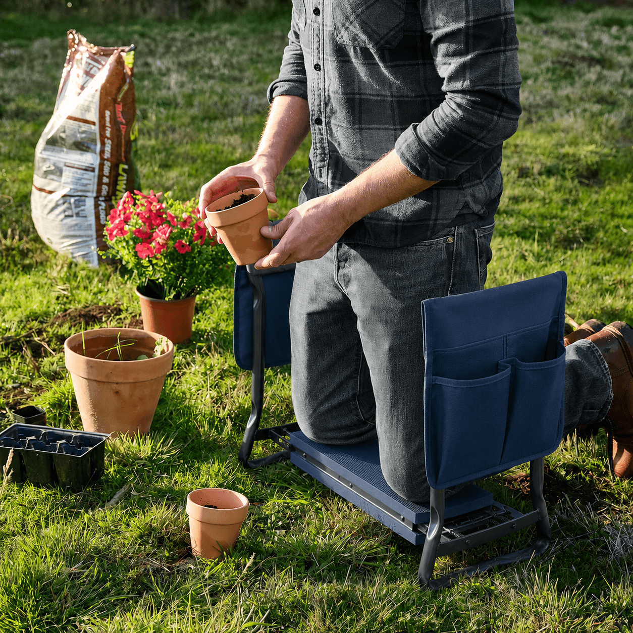 Portable Bench & Kneeler, Navy
