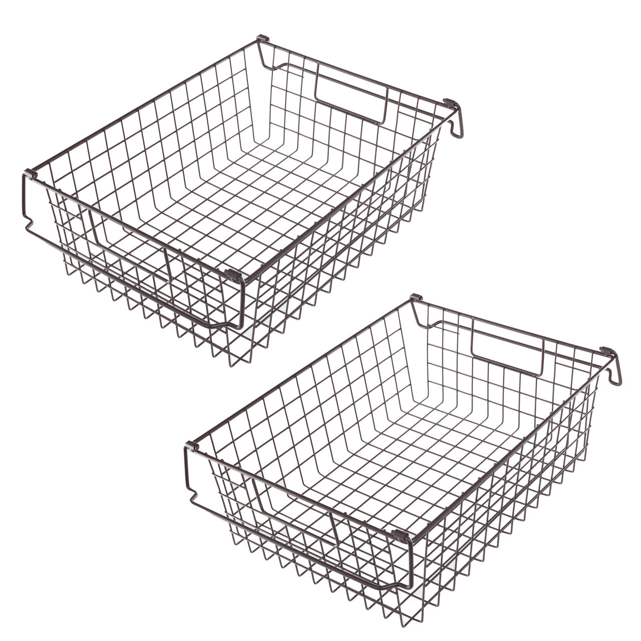 2-Piece Stackable Wire Basket Set
