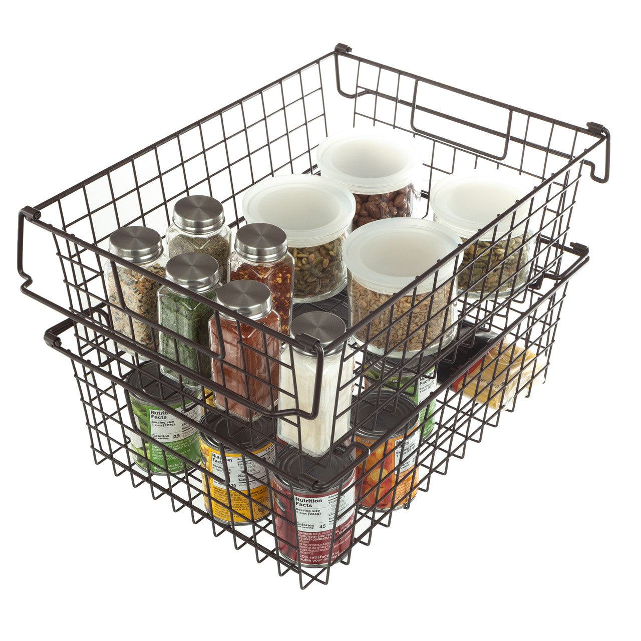 2-Piece Stackable Wire Basket Set