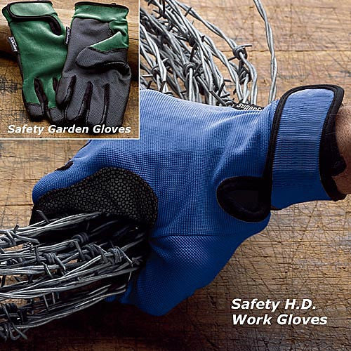 Green Safety Garden Gloves - Large