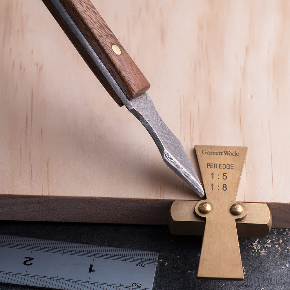 Rosewood Handle Damascus Marking Knife