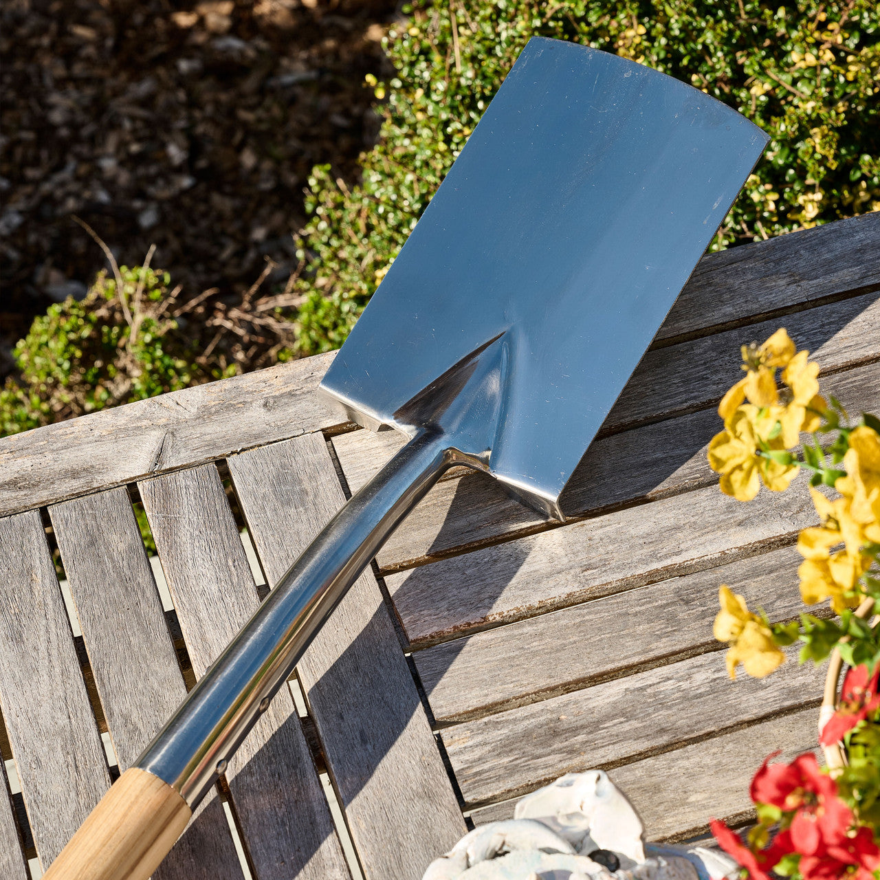 Old World Stainless Steel Shovel with Ash Handle