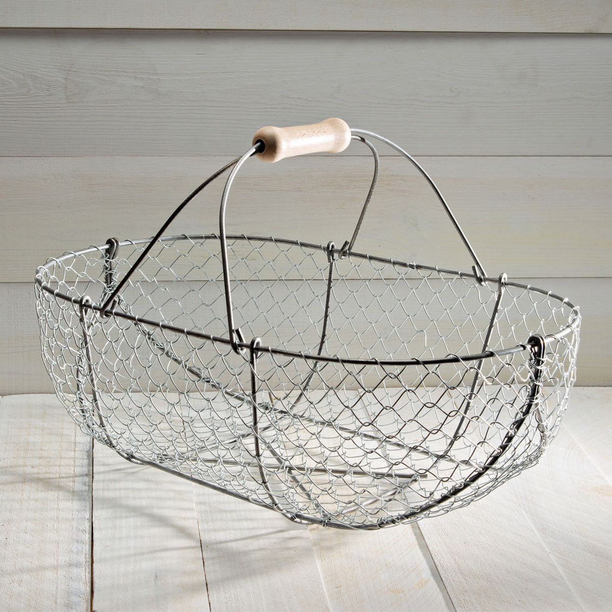 Woven Galvanized Basket Pair
