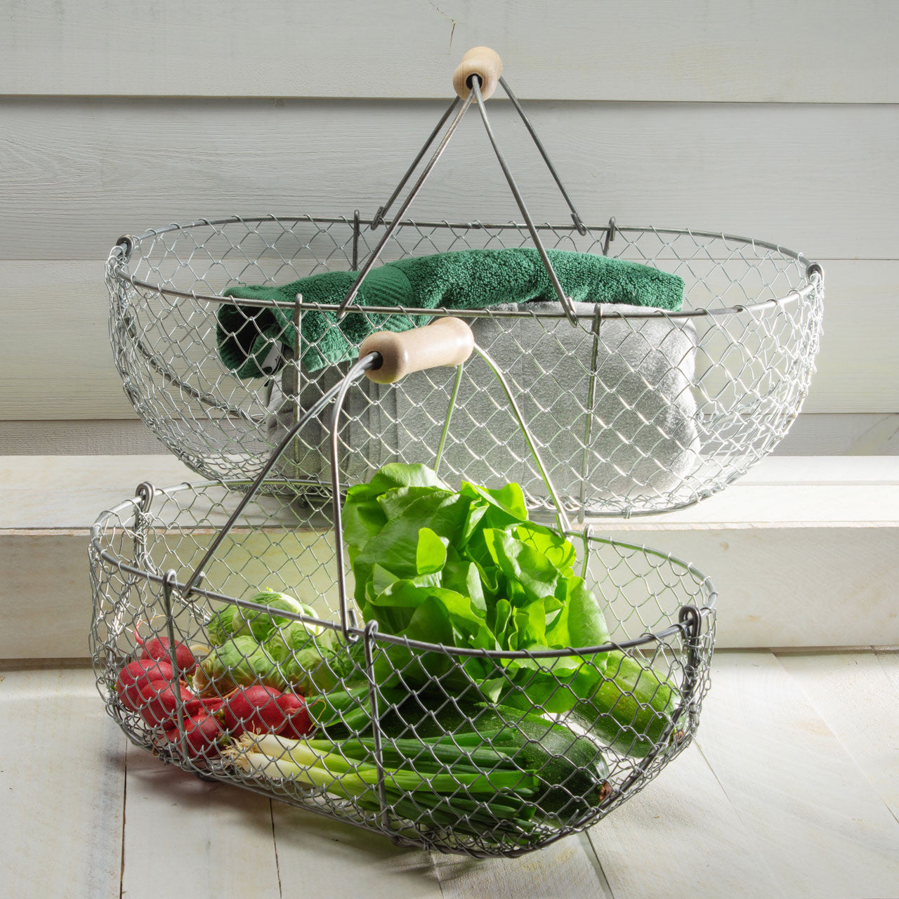 Medium Galvanized Basket