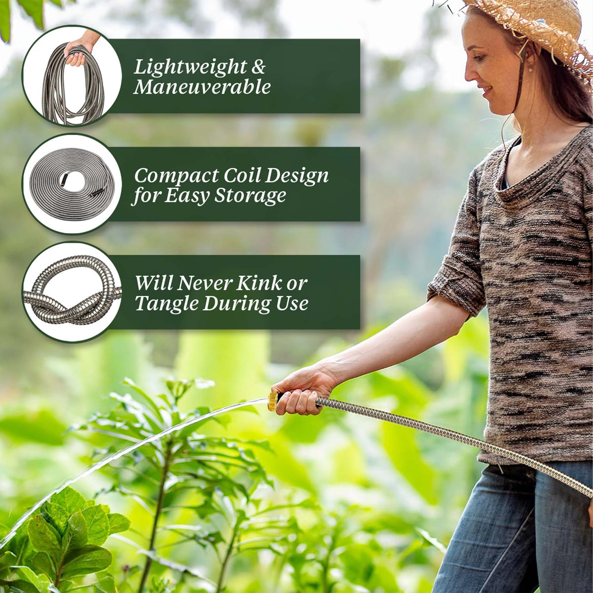 Ultra-Durable Garden Hose and Rack Set