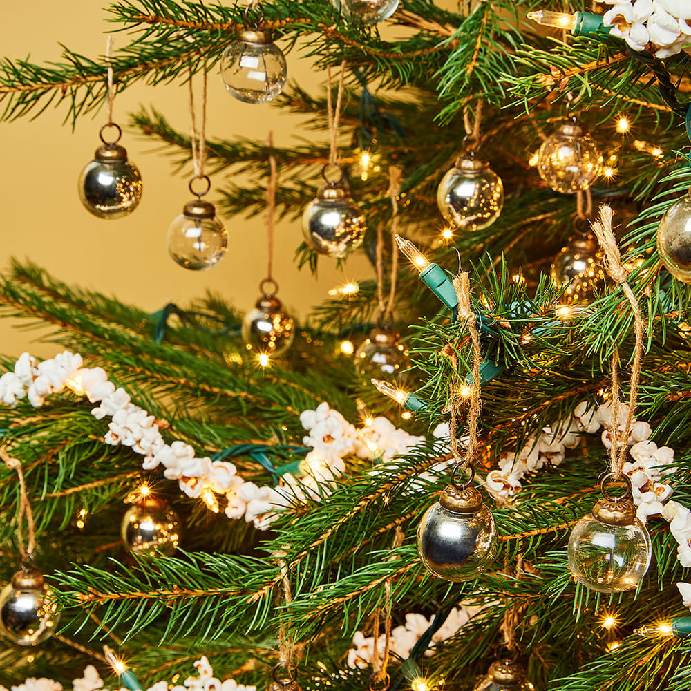 Mini Mercury Glass Christmas Ornament- Silver/Clear - Set of 20