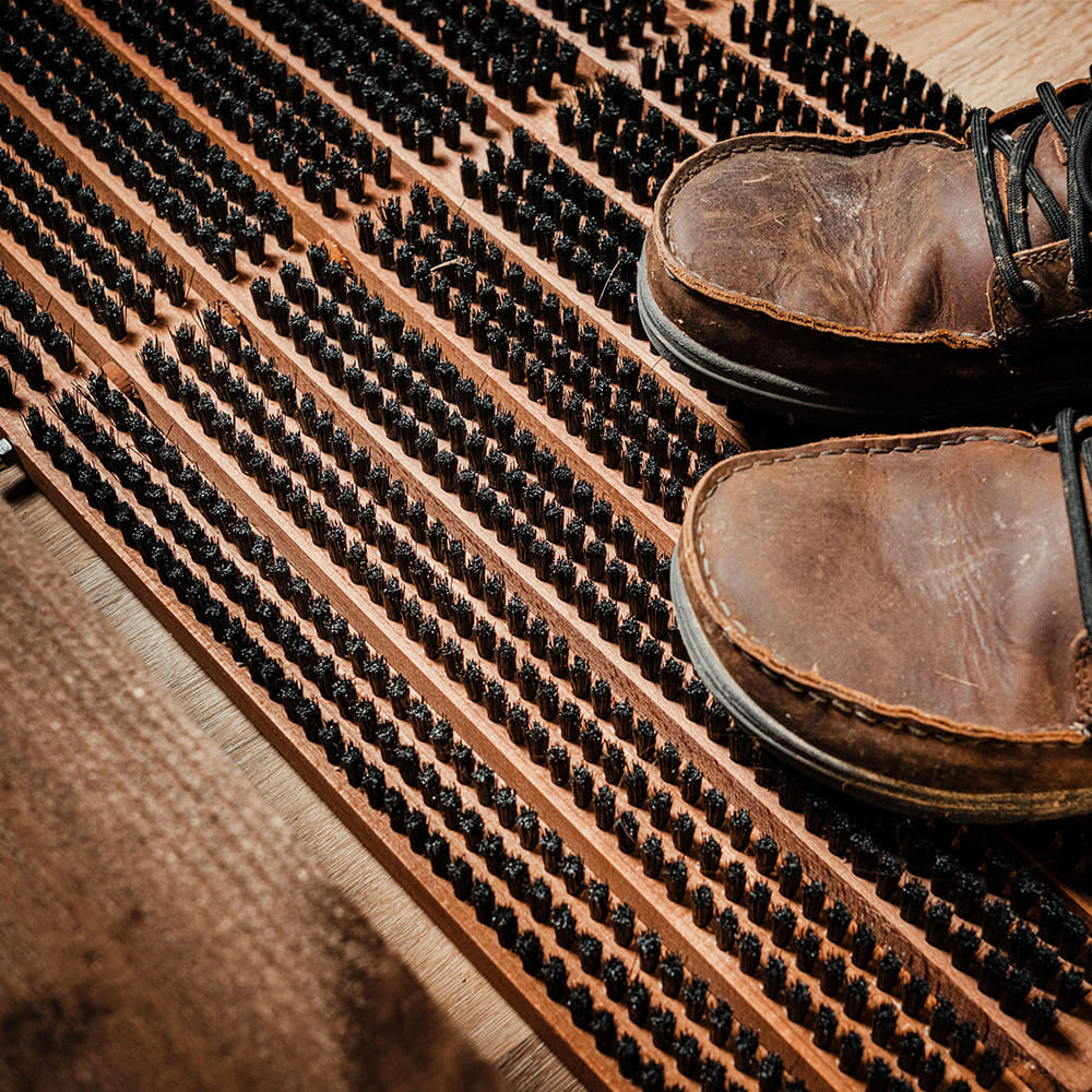 Wooden Door Mat | Garrett Wade's Stylish Wood Slat Door Mat