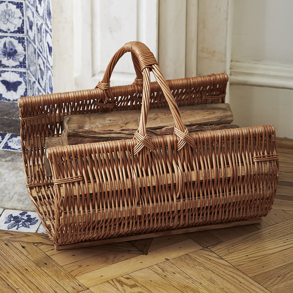 Handwoven Wicker Fireplace Basket