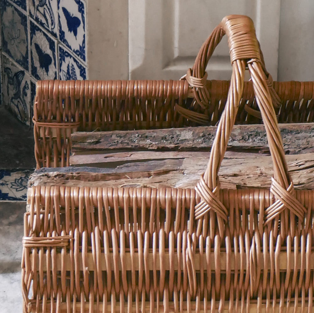 Handwoven Wicker Fireplace Basket