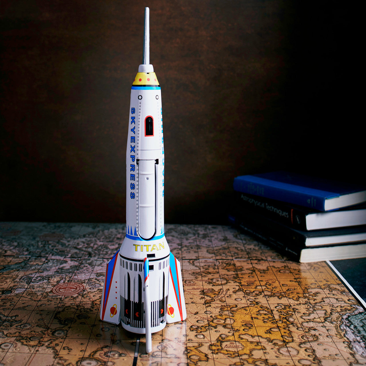 Retro Tin Rocket - White