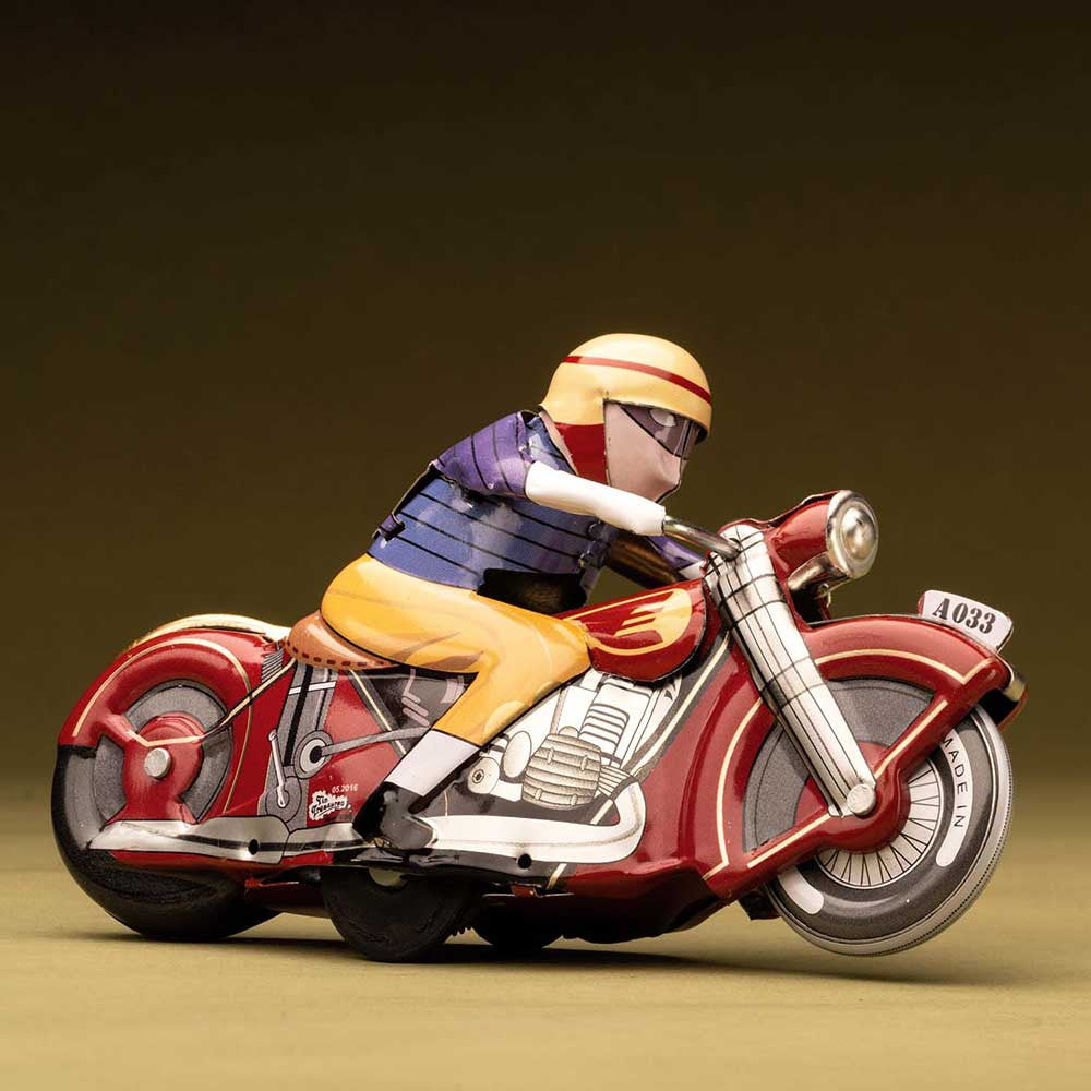 Retro Tin Racing Motorcycle