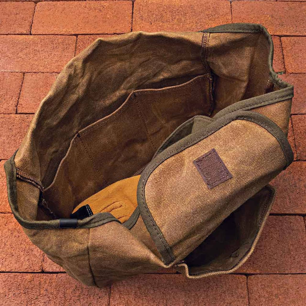 waxed garden tote open