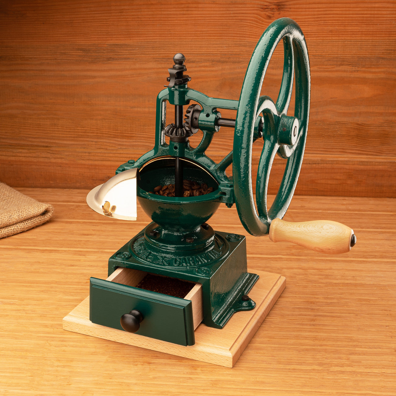 Large Italian Coffee Grinder - Green