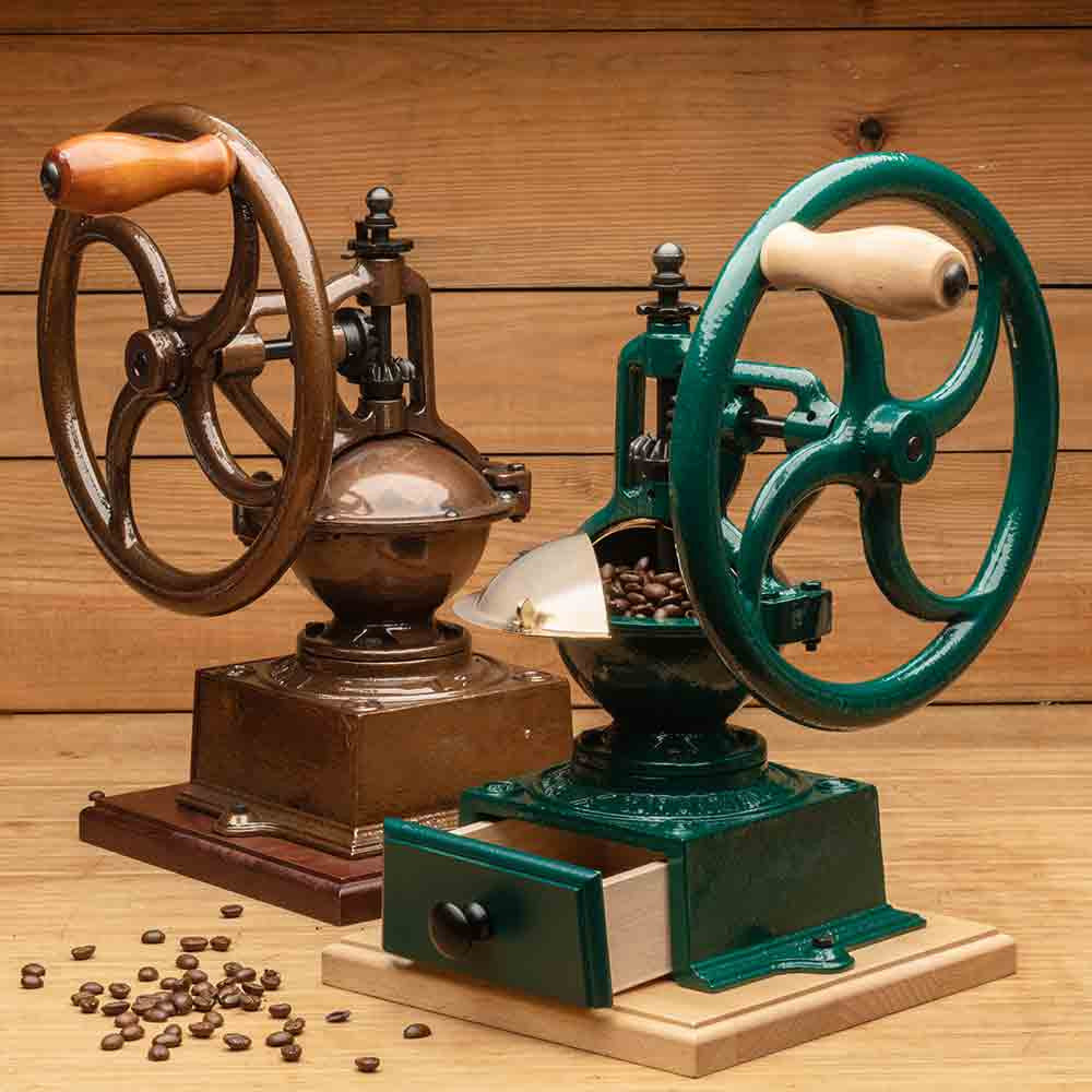 Large Italian Coffee Grinder - Green